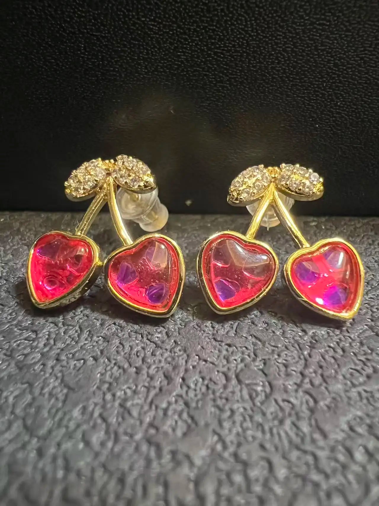 Nugget Heart  Stud Earring 18K Gold plated 12x11mm LuxeLash Studio