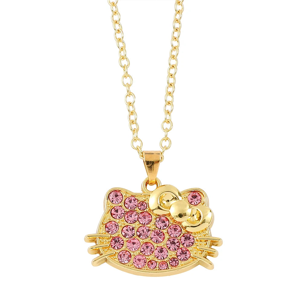 Cute Cartoon Hello Kitty Pendant Necklace, Adorable Design, Birthday Party Gift for Women LuxeLash Studio