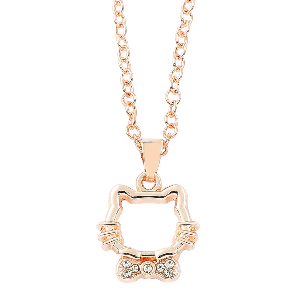 Cute Cartoon Hello Kitty Pendant Necklace, Adorable Design, Birthday Party Gift for Women LuxeLash Studio