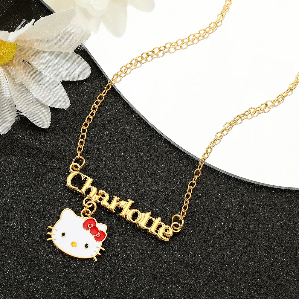 Cute Cartoon Hello Kitty Pendant Necklace, Adorable Design, Birthday Party Gift for Women LuxeLash Studio