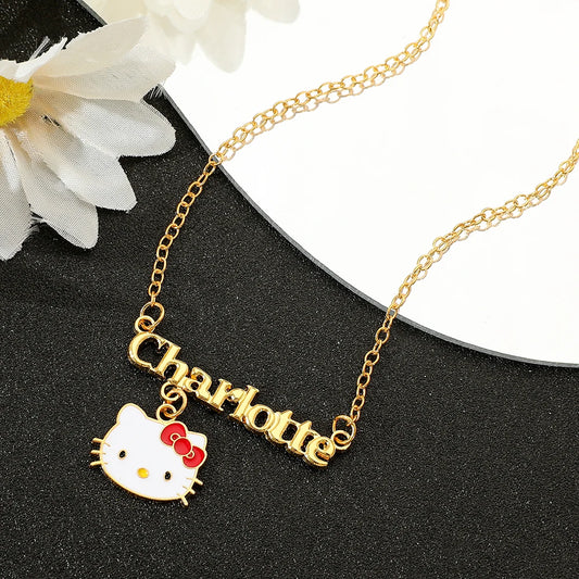 Cute Cartoon Hello Kitty Pendant Necklace, Adorable Design, Birthday Party Gift for Women LuxeLash Studio