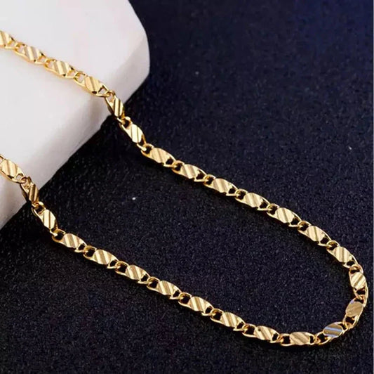 Fashion 18k Gold Necklace 2MM 16/18/20/22/24/26/28/30 Inch Side Chain Necklace For Women Men Jewelry 925 Silver Necklace LuxeLash Studio