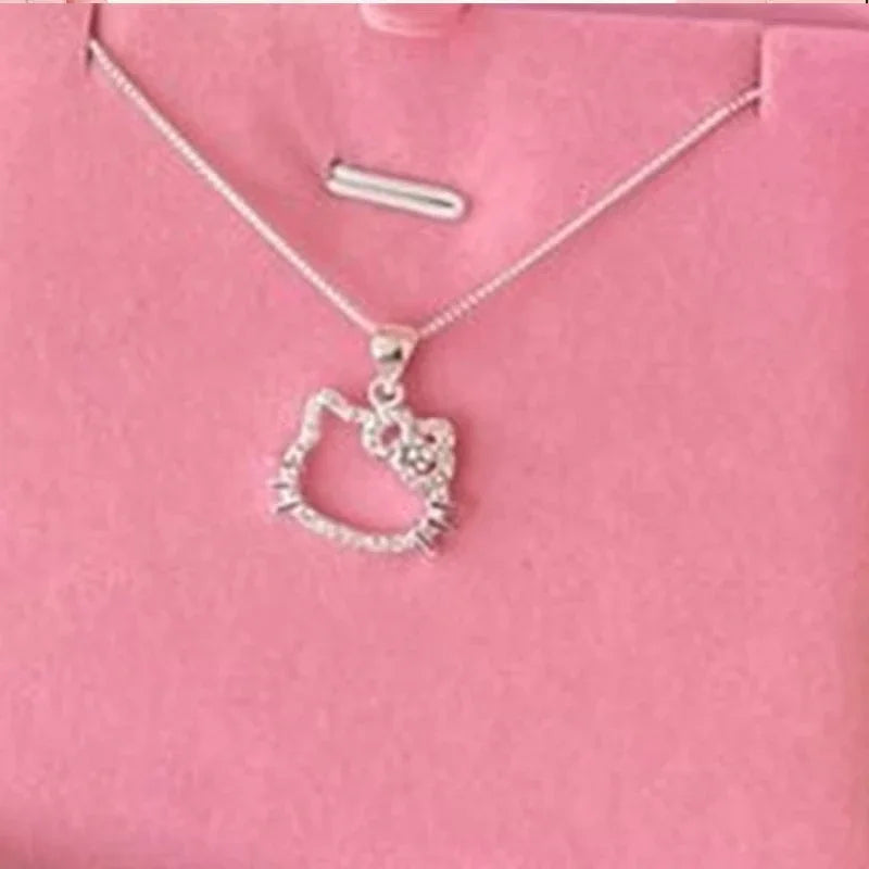 Hello Kitty Necklace For Women Sterling Silver Choker With Cute Pendant Best Friends Birthday Gift For Her Kawaii Jewelry Gift LuxeLash Studio