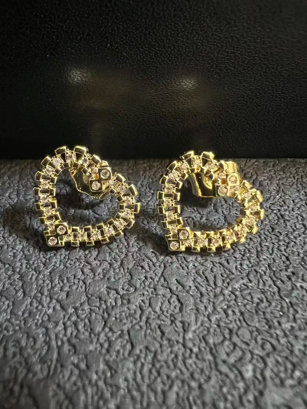 Nugget Heart  Stud Earring 18K Gold plated 12x11mm LuxeLash Studio