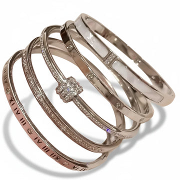 Light luxury Inlaid Zircon Bracelet for Women Fashion Titanium Steel Non fading Bracelet Jewelry Set LuxeLash Studio