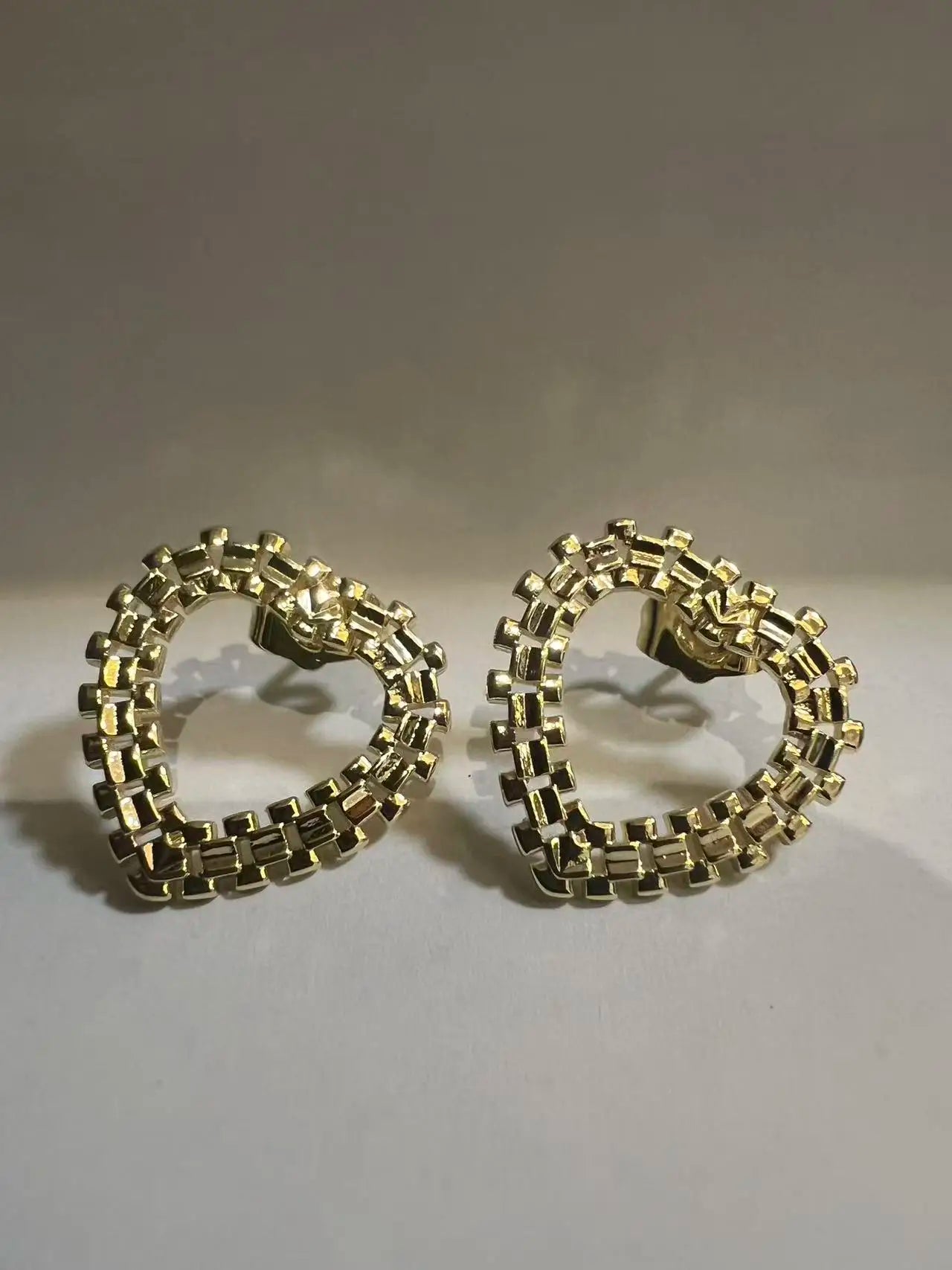 Nugget Heart  Stud Earring 18K Gold plated 12x11mm LuxeLash Studio