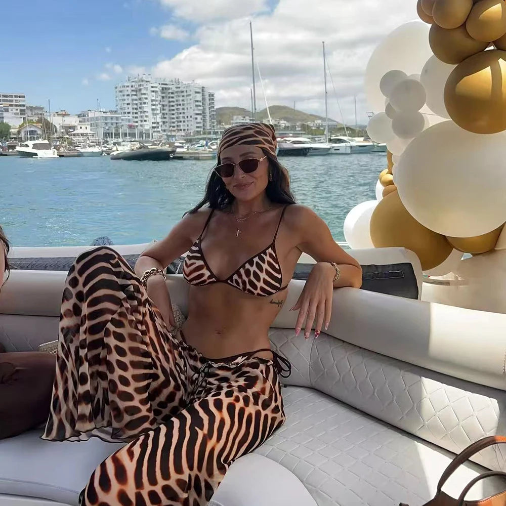 3 Pieces Print Bikini Swimsuit with Cover Up kimonos Swimwear Women Bathing Suit Micro Bikini Set Swimming Suits Biquini LuxeLash Studio