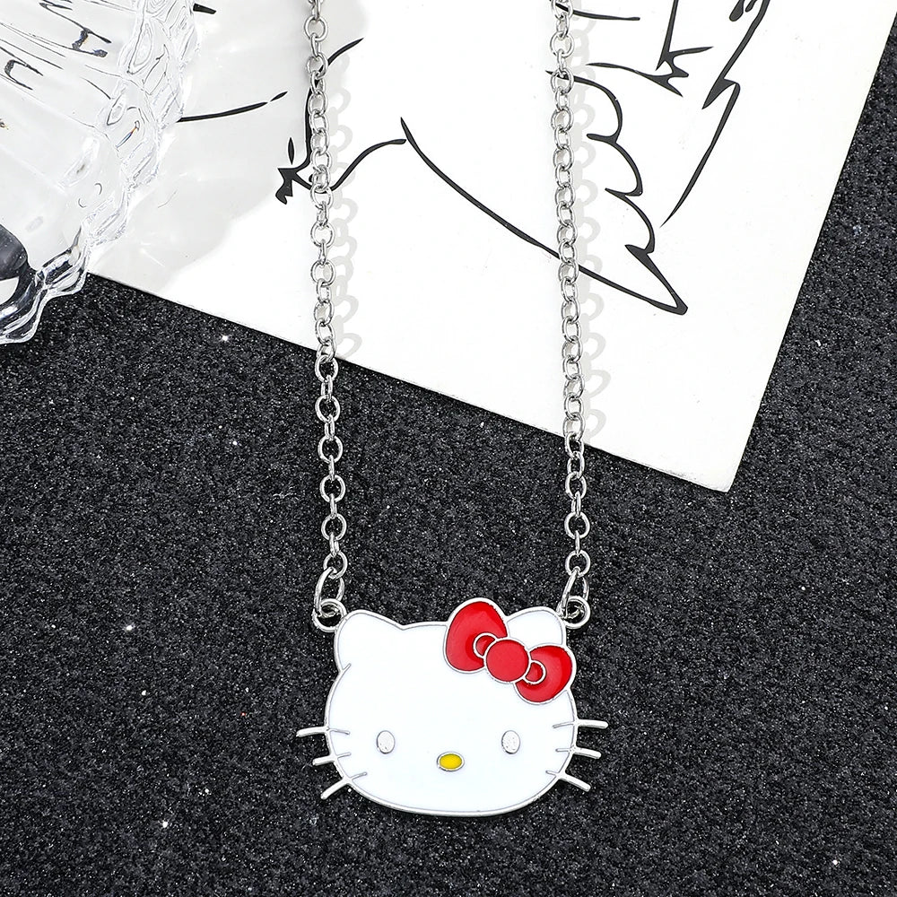 Cute Cartoon Hello Kitty Pendant Necklace, Adorable Design, Birthday Party Gift for Women LuxeLash Studio