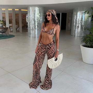 3 Pieces Print Bikini Swimsuit with Cover Up kimonos Swimwear Women Bathing Suit Micro Bikini Set Swimming Suits Biquini LuxeLash Studio
