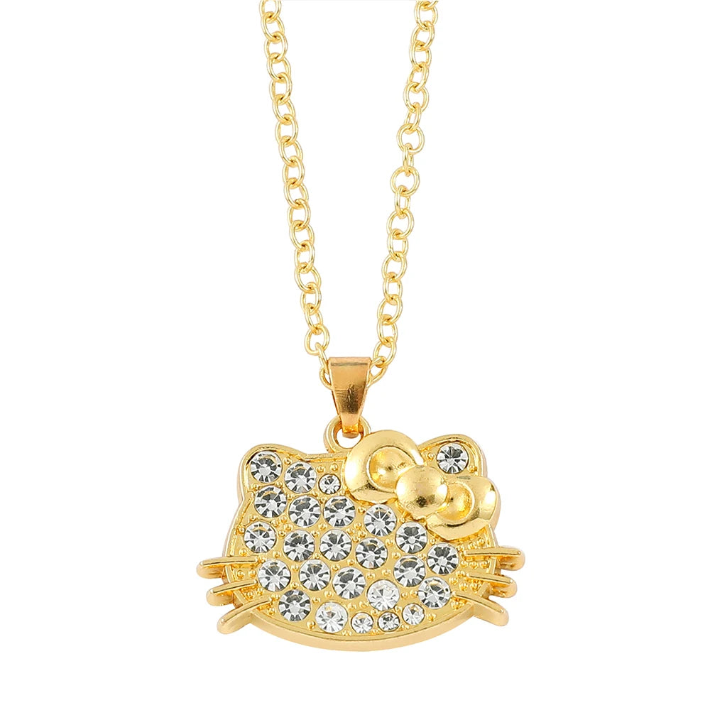 Cute Cartoon Hello Kitty Pendant Necklace, Adorable Design, Birthday Party Gift for Women LuxeLash Studio