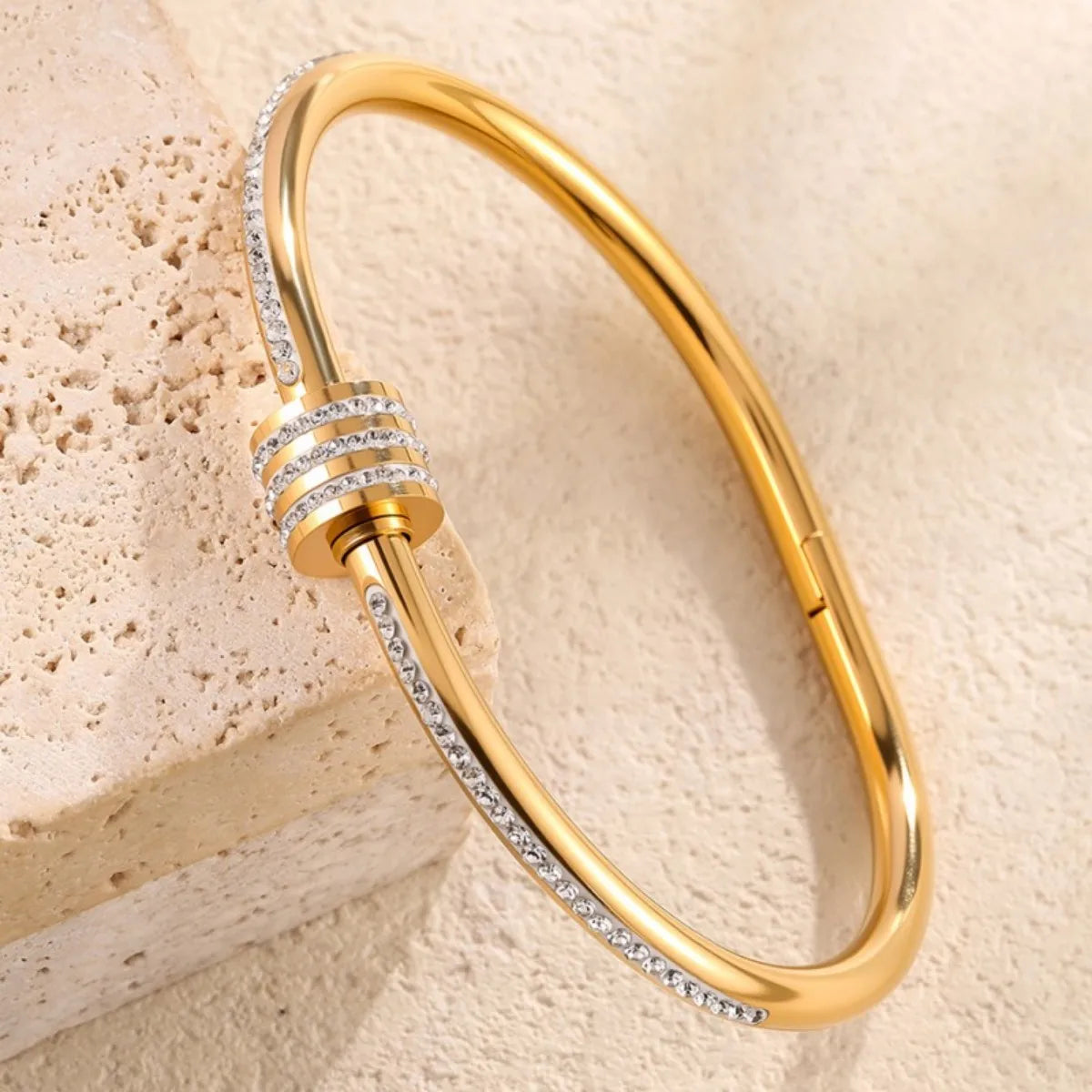 Light luxury Inlaid Zircon Bracelet for Women Fashion Titanium Steel Non fading Bracelet Jewelry Set LuxeLash Studio