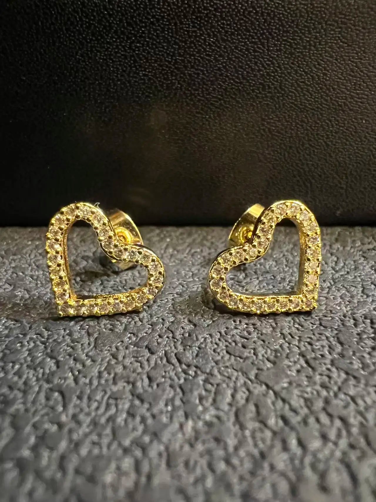 Nugget Heart  Stud Earring 18K Gold plated 12x11mm LuxeLash Studio