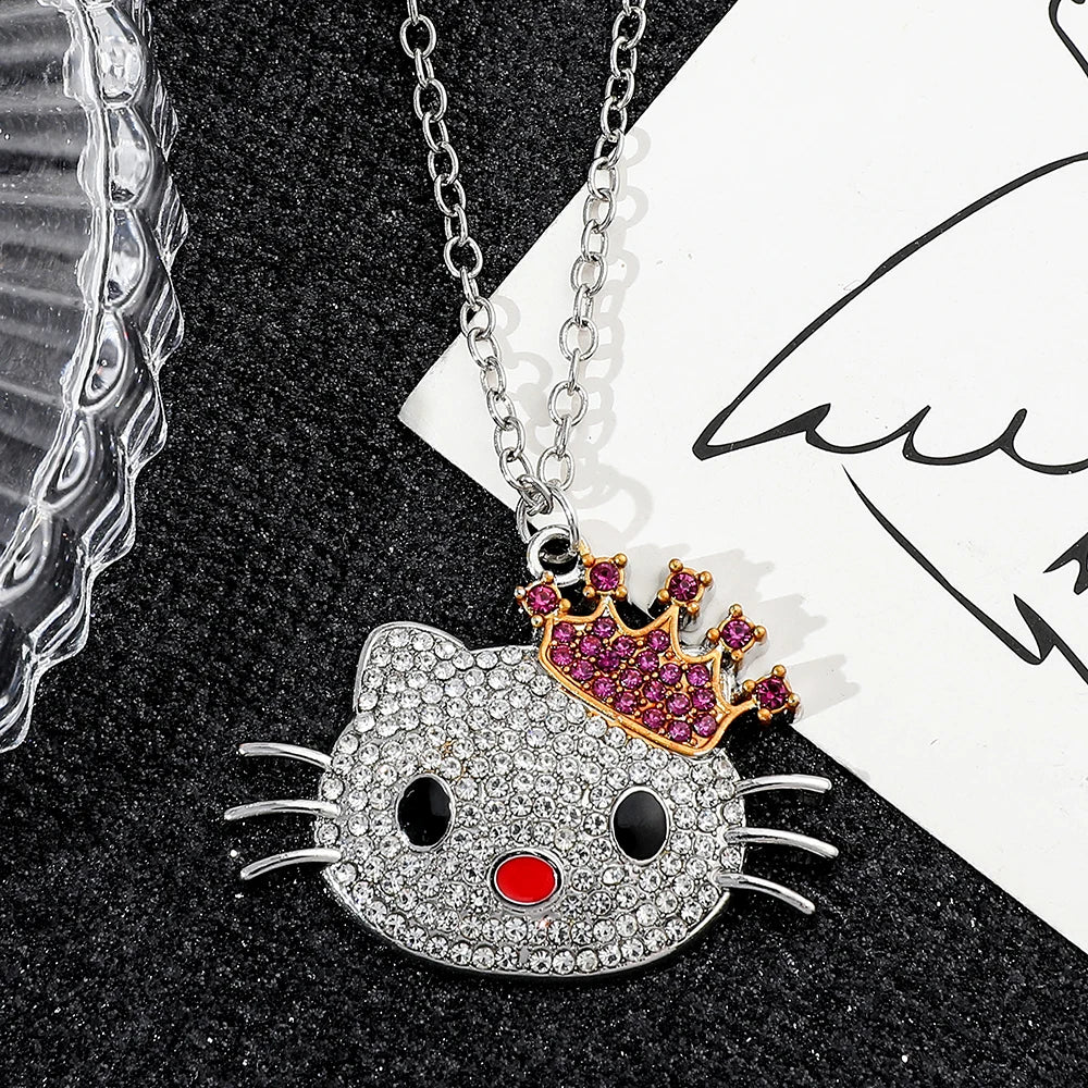 Cute Cartoon Hello Kitty Pendant Necklace, Adorable Design, Birthday Party Gift for Women LuxeLash Studio