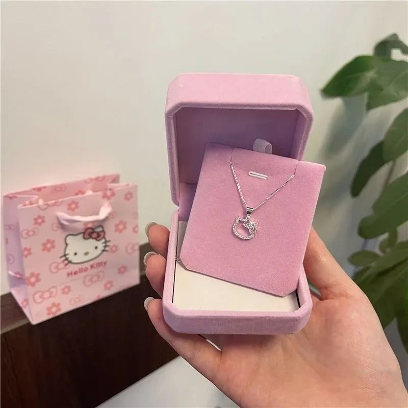 Hello Kitty Necklace For Women Sterling Silver Choker With Cute Pendant Best Friends Birthday Gift For Her Kawaii Jewelry Gift LuxeLash Studio