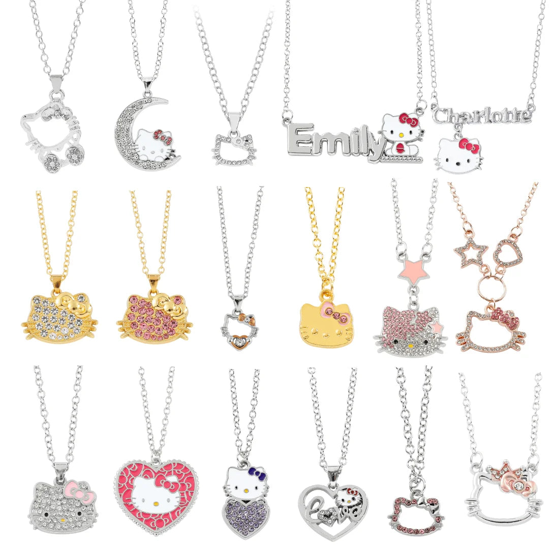 Cute Cartoon Hello Kitty Pendant Necklace, Adorable Design, Birthday Party Gift for Women LuxeLash Studio