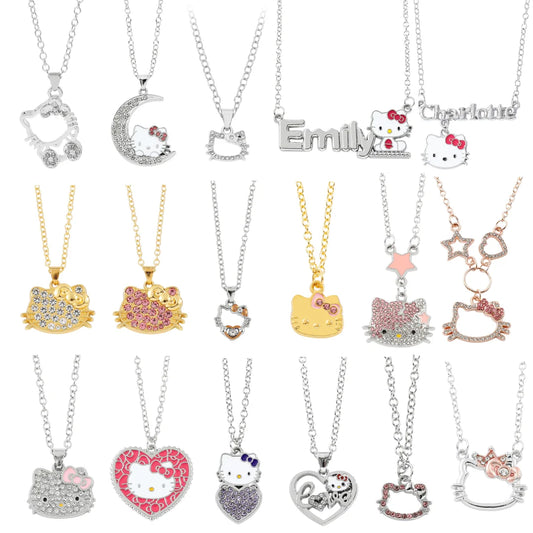 Cute Cartoon Hello Kitty Pendant Necklace, Adorable Design, Birthday Party Gift for Women LuxeLash Studio