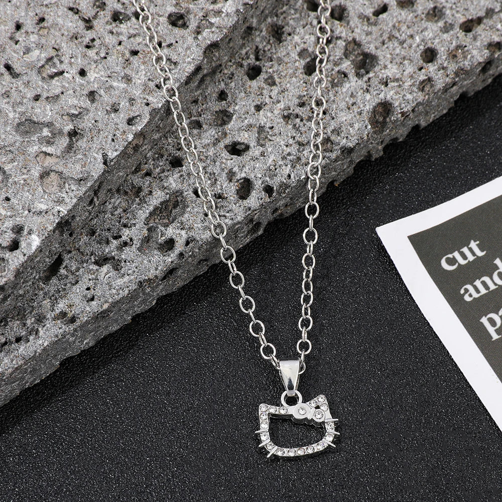 Cute Cartoon Hello Kitty Pendant Necklace, Adorable Design, Birthday Party Gift for Women LuxeLash Studio