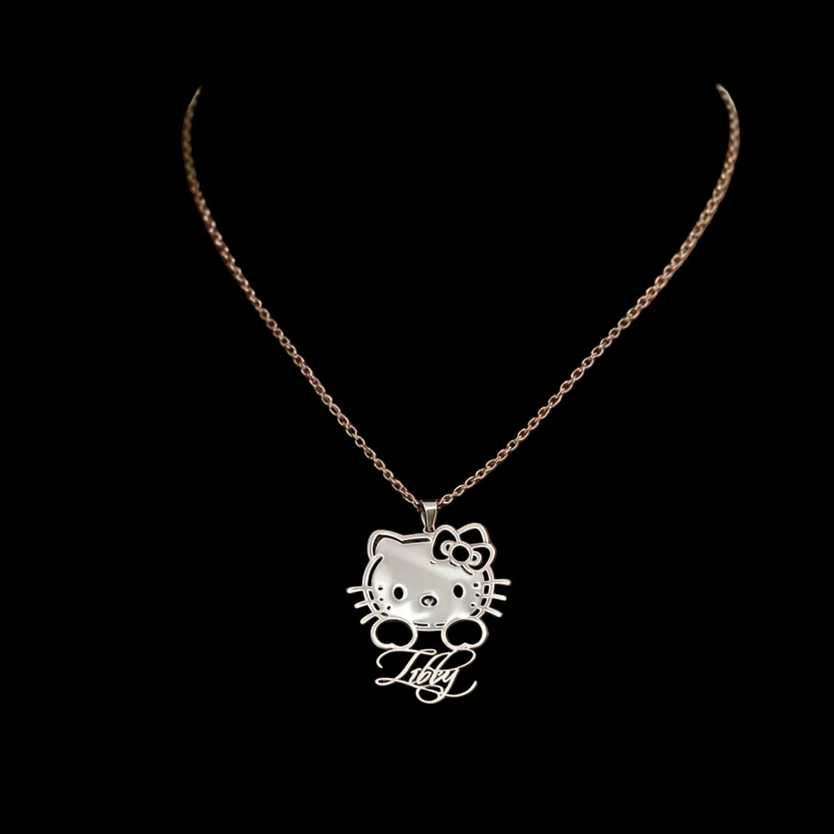 Custom Hello Kitty Name Necklace For Women Gold Color Stainless Steel Letter Necklace Personalized Cartoon Jewelry Birthday Gift LuxeLash Studio