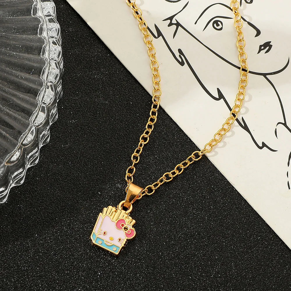 Cute Cartoon Hello Kitty Pendant Necklace, Adorable Design, Birthday Party Gift for Women LuxeLash Studio