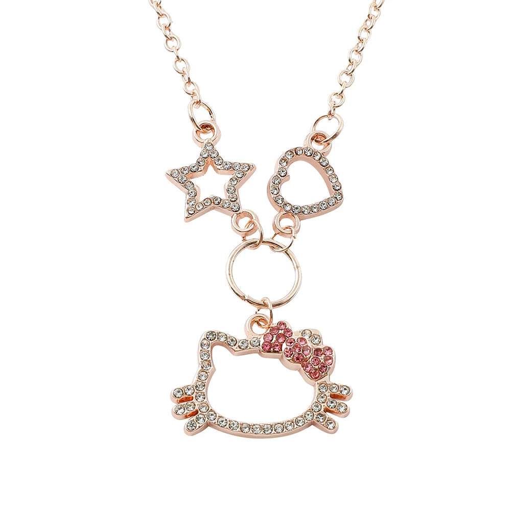 Cute Cartoon Hello Kitty Pendant Necklace, Adorable Design, Birthday Party Gift for Women LuxeLash Studio