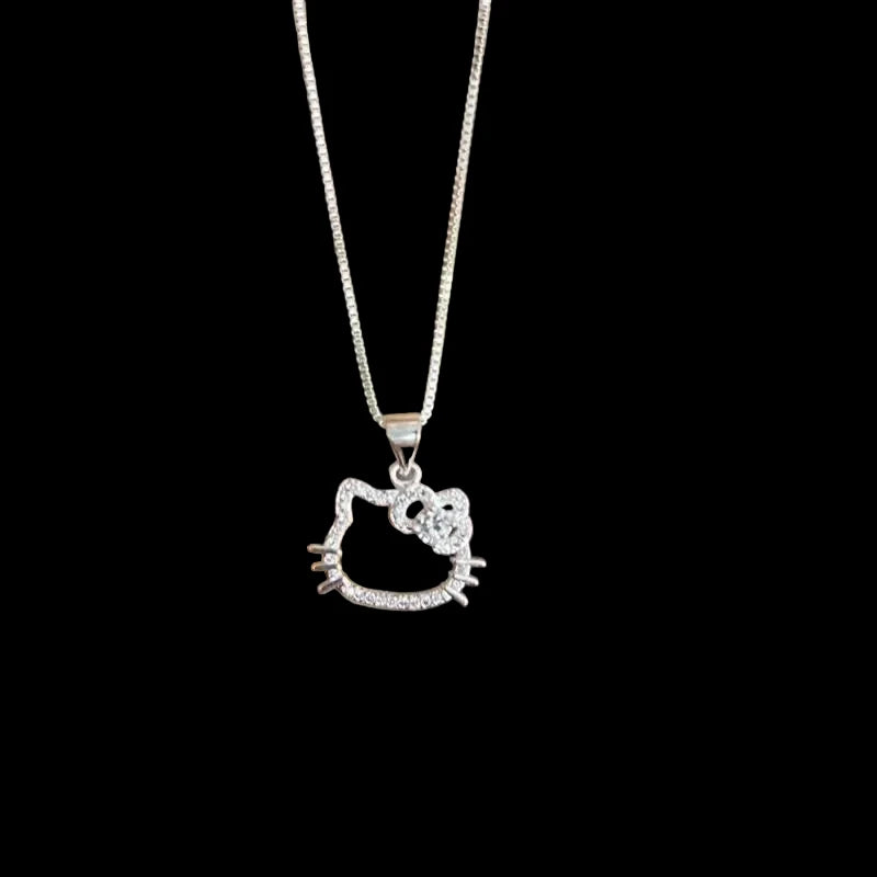 Hello Kitty Necklace For Women Sterling Silver Choker With Cute Pendant Best Friends Birthday Gift For Her Kawaii Jewelry Gift LuxeLash Studio